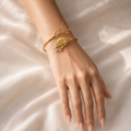 18K Gold Plated Leaf Branch Adjustable Cuff Bracelet | Waterproof & Hypoallergenic